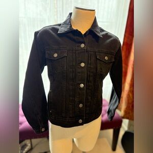Bundle of 2 Old Navy Black Denim Jacket & SHEIN Houndstooth Cropped Jacket SET